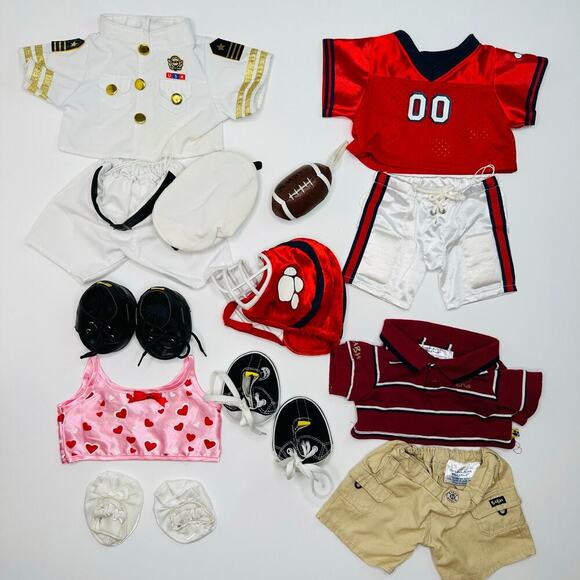 Build A Bear Workshop Clothing Bundle -Football Player & Ship Captain and More - Picture 1 of 14